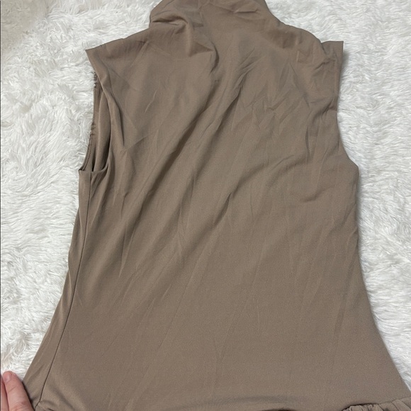 NWT Wild Fable Light Taupe Sleeveless Mock Neck Ruffle Dress Size XS - Picture 12 of 12